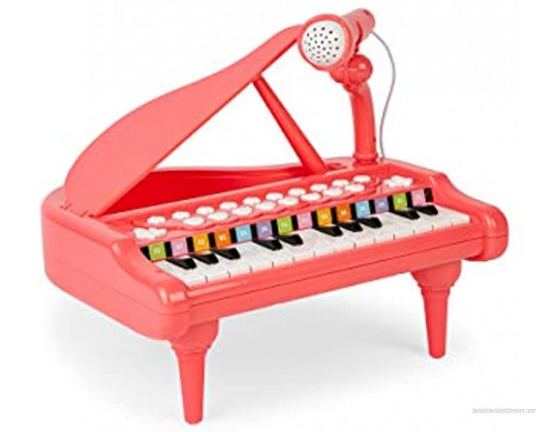 Rowan Educational Musical Instrument Pink Tabletop Piano Keyboard Musical Toy Gift for Kids Girls and Boys