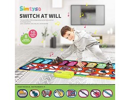 Simtyso Kids Musical Mats Music Piano Keyboard Dance Mat Early Education Toys for Toddlers Baby Old Boys Girls 43.3x14.1 in