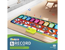 Simtyso Kids Musical Mats Music Piano Keyboard Dance Mat Early Education Toys for Toddlers Baby Old Boys Girls 43.3x14.1 in