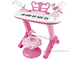 Toddler Piano Toy Keyboard for Kids 31-Key Electronic Musical Instrument with Microphone Pink Multifunctional Music&Sound Educational First Birthday Gift Toys for 3 4 5 6 7 Year Old Girls Boys