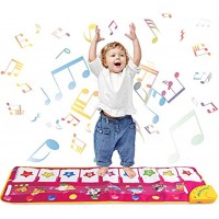 TWFRIC Piano Mat Music Dance Mat 39'' x 14'' Piano Keyboard Mat Foot Musical Keyboard Play Mat with 8 Animal Sounds Musical Touch Play Game Gifts for Kids Toddlers Girls Boys