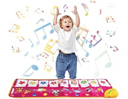 TWFRIC Piano Mat Music Dance Mat 39'' x 14'' Piano Keyboard Mat Foot Musical Keyboard Play Mat with 8 Animal Sounds Musical Touch Play Game Gifts for Kids Toddlers Girls Boys