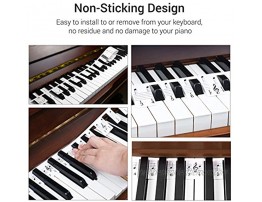 Voupuoda 88-key Piano Note Chart Non-sticking Removable Piano Keyboard Stickers with Music Stave & Numbered Musical Notation for Beginners Piano Learning Practice