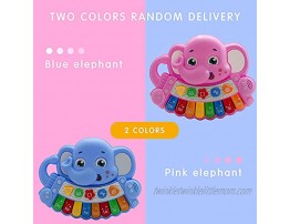Ynanimery Baby Musical Toys Baby Piano Toy for Infants Toddlers Musical Elephant Piano Keyboard Learning Toy with 8 Keys & Animals Sounds & Led Lights for 18+ Months 2 3 4 Years Old Boys Girls