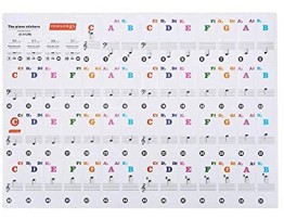 Yosoo 61 88 Key Keyboards Piano Sticker Transparent Removable Piano Key Board Sticker Stave Note Sticker Colored