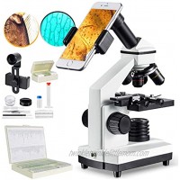1000x Microscope and 100Pcs Prepared Microscope Sliides Basic Pack for Students Kids Adults Home Study