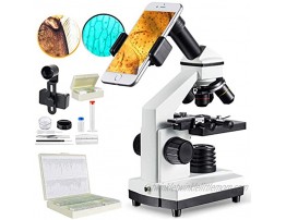 1000x Microscope and 100Pcs Prepared Microscope Sliides Basic Pack for Students Kids Adults Home Study