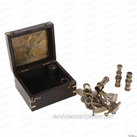 3 Inch Beautiful Handicraft Brass Sextant with Wooden Box.