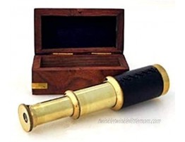 6 Handheld Brass Telescope with Wooden Box Pirate Navigation Bombay Jewel