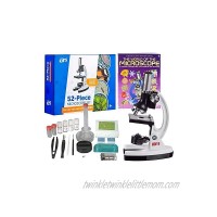 AmScope M30-ABS-KT2-W-WM 1200X 52-pcs Kids Student Beginner Microscope Kit with Slides LED Light Storage Box and BookThe World of The Microscope White
