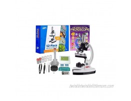 AmScope M30-ABS-KT2-W-WM 1200X 52-pcs Kids Student Beginner Microscope Kit with Slides LED Light Storage Box and BookThe World of The Microscope White