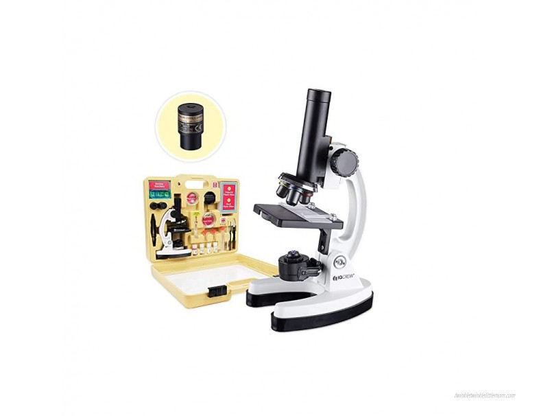 AmScope M40-K-MDM35 IQCREW by 120X – 1200X Kid’s 85+ Piece Premium Microscope STEM Kit with Color Camera Interactive Kid’s Friendly Software Prepared and Blank Slides and More
