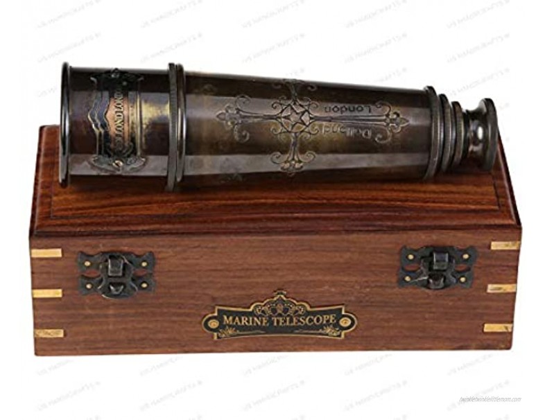 Antique Style Marine Sailor-Dollond London Spyglass 18 inch Brass Telescope with High Resolution Beautiful Design and Finish by Black Antique …