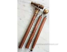 Beautiful Nautical Antique Finish Walking Stick Telescope Collectible Wooden Cane with Brass Telescope Handle