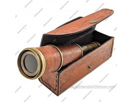 Brass Handheld Marine Telescope with Leather Case 15'' inch Pocket Telescope Spyglass Pirate Telescope Vintage Dollond London Scope