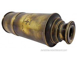 Brass Nautical Captain's Functional Telescope | Brass Made | Glass Optics and High Magnfication | Pirate's Instrument| Camouflage Finish | 16in Long | 1Pc in Leather Bag | Handheld Style Spyglass
