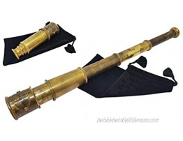 Brass Nautical Pirate Spy glass | Spyglass Made of Brass | Glass Optics & High Magnification | Captain's Instrument| Camouflage Finish | 14in Long | 1Pc in Velvet Pouch | Handheld Telescope