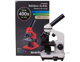 Levenhuk Rainbow 2L Moonstone Student Microscope for Children with Experiment Kit Upper and Lower LED Light for Observing All Kinds of Samples