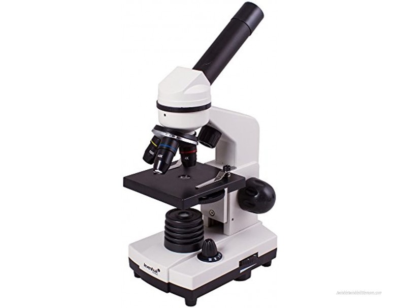 Levenhuk Rainbow 2L Moonstone Student Microscope for Children with Experiment Kit Upper and Lower LED Light for Observing All Kinds of Samples