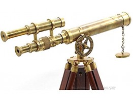 RII Vintage Brass Telescope with Tripod Stand Antique Desk Top Telescope for Home Decor Nautical Spyglass Telescope for Navy and Outdoor Adventures