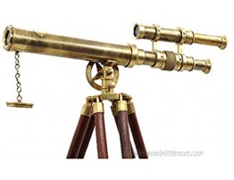 RII Vintage Brass Telescope with Tripod Stand Antique Desk Top Telescope for Home Decor Nautical Spyglass Telescope for Navy and Outdoor Adventures