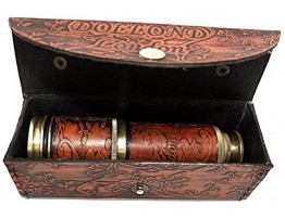 Roorkee Instruments Antique Nautical Vintage Monocular Handheld Brass Pirate Spyglass Handcrafted Portable Collapsible Marine Telescope Leather Case Collectible Décor Gift 17DOLLOND London 1920