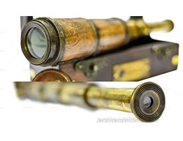 Sailor's Art Antique Brass Telescope Wooden Box-Vintage Look-Premium Quality Dollond London Brass Telescope with Glass Optics-Fully Calibrated High Magnification Celestial Viewing-Antique Home Decor