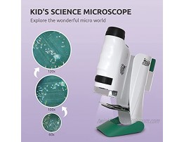 Science Can Microscope for Kids Outdoor Portable Mini Microscope 60X-120X Include 12PCS Prepared Slides STEM Toys Educational Science Experiment Kits for Kids Christmas Birthday Gift for Boys & Girls