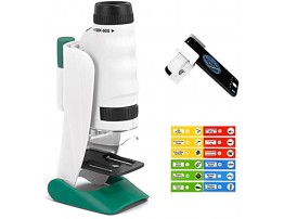 Science Can Microscope for Kids Outdoor Portable Mini Microscope 60X-120X Include 12PCS Prepared Slides STEM Toys Educational Science Experiment Kits for Kids Christmas Birthday Gift for Boys & Girls