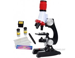 Science Kits for Kids Microscope Beginner Microscope Kit LED 100X 400x and 1200x Magnification Kids Science Toys,red