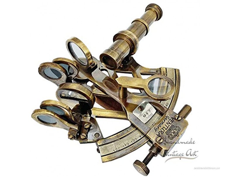 Solid Brass Marine Sextant Astrolabe Antique Reproduction Maritime Nautical Ship Celestial Instrument