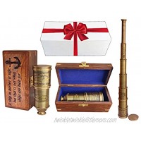 Victorian Marine Pirate Monocular Telescope for Kids & Adults Handheld Brass Telescope 25x30 Zoomable Portable Pirate Spyglass for Cruise Ship Travel Watching Games Hiking Hunting & Gift