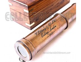 Vintage Copper Finish Telescope with Wooden Box Marine Gift London 1917