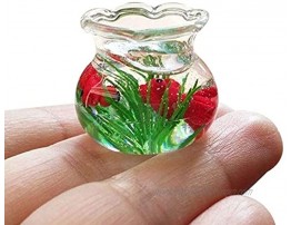 Wenini Mini Fish Tank Miniature Landscape Fish Tank Mini Decor Resin Miniature Fish Tank Accessory Toy for 1 6 1 12 Dollhouse Clever Red
