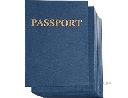 Blank Passport Notebook for Kids World Travel Pretend Play Classroom Blue 4.25x5.75 In 24 Pack