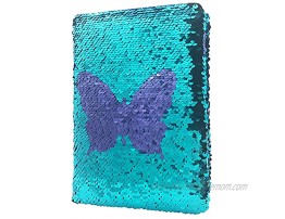 EverCreatives Magic Reversible Flip Sequin Girls Journal Purple Butterfly to Blue Secret Kids Diary Personalized Notebook A5 Size 160 Lined Pages…