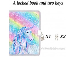 ICOSY Diary for Girls Unicorn Journal with Lock Writing Journal Unicorns Gifts for Girls Kids Locking Diary Unicorn Notebook