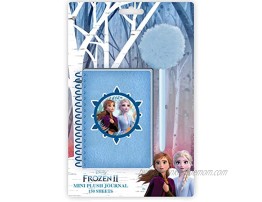 Innovative Designs Disney Frozen 2 Elsa and Anna Plush Mini Journal for Girls with Pom Pom Pen