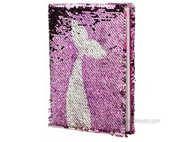 Little More Flip Sequin Notebooks Cute Lined Journal for Drawing and Writing Diary with Glitter Sequins Cover and Colourful Reversible Design Birthday Party Gift for Kids and Teens Mermaid