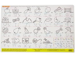 Melissa & Doug Letters & Words Write-a-Mat w Crayon Bundle for Ages 4 to 5+: Alphabets Phonics & Handwriting The Straight Edge Series