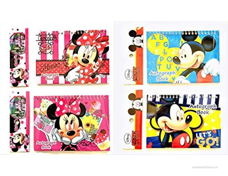 Party Favors Disney Mickey Mouse and Minnie Autograph Note Pads Book- 2 Pieces Assort Mickey & Minnie