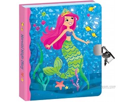 Peaceable Kingdom Mermaid Magic Shiny Foil Cover 6.25 Lock and Key Lined Page Diary for Kids