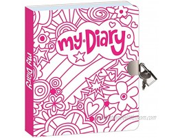 Peaceable Kingdom Rainbow World Color-in Shiny Foil Cover 6.25 Lock and Key Lined Page Diary for Kids