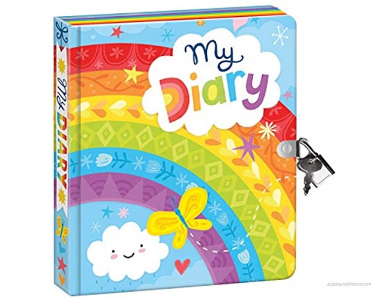Peaceable Kingdom Rainbow World Foil Coloring Diary with 6.25 Lock and Key