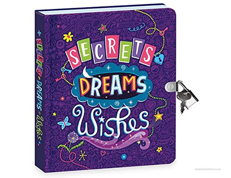 Peaceable Kingdom Secrets Dreams and Wishes Glow in The Dark 6.25 Lock and Key Lined Page Diary for Kids