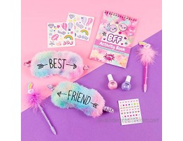 Three Cheers for Girls BFF Party Set Pastel Tie Dye Sleepover Party Set and Nail Kit for Kids Includes Nail Polish Set Nail Stickers Sleep Masks & Activity Book