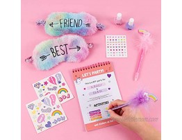 Three Cheers for Girls BFF Party Set Pastel Tie Dye Sleepover Party Set and Nail Kit for Kids Includes Nail Polish Set Nail Stickers Sleep Masks & Activity Book