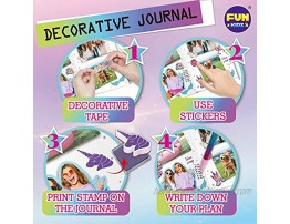 Unicorn Journal Kit FunKidz Girls Journal Set for Teens with Emotion Stickers Stamps Glitter Pen Supplies Pack Diary Kit for Girls