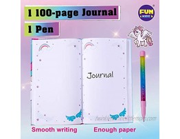Unicorn Journal Kit FunKidz Girls Journal Set for Teens with Emotion Stickers Stamps Glitter Pen Supplies Pack Diary Kit for Girls