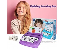 2 in 1 Matching Letter Number Games Teaches Word Recognition Spelling and Increases Memory，Preschool Learning Educational Toys for Boys Girls Age 3-8 Years Words Spelling Math Learning Toypurple